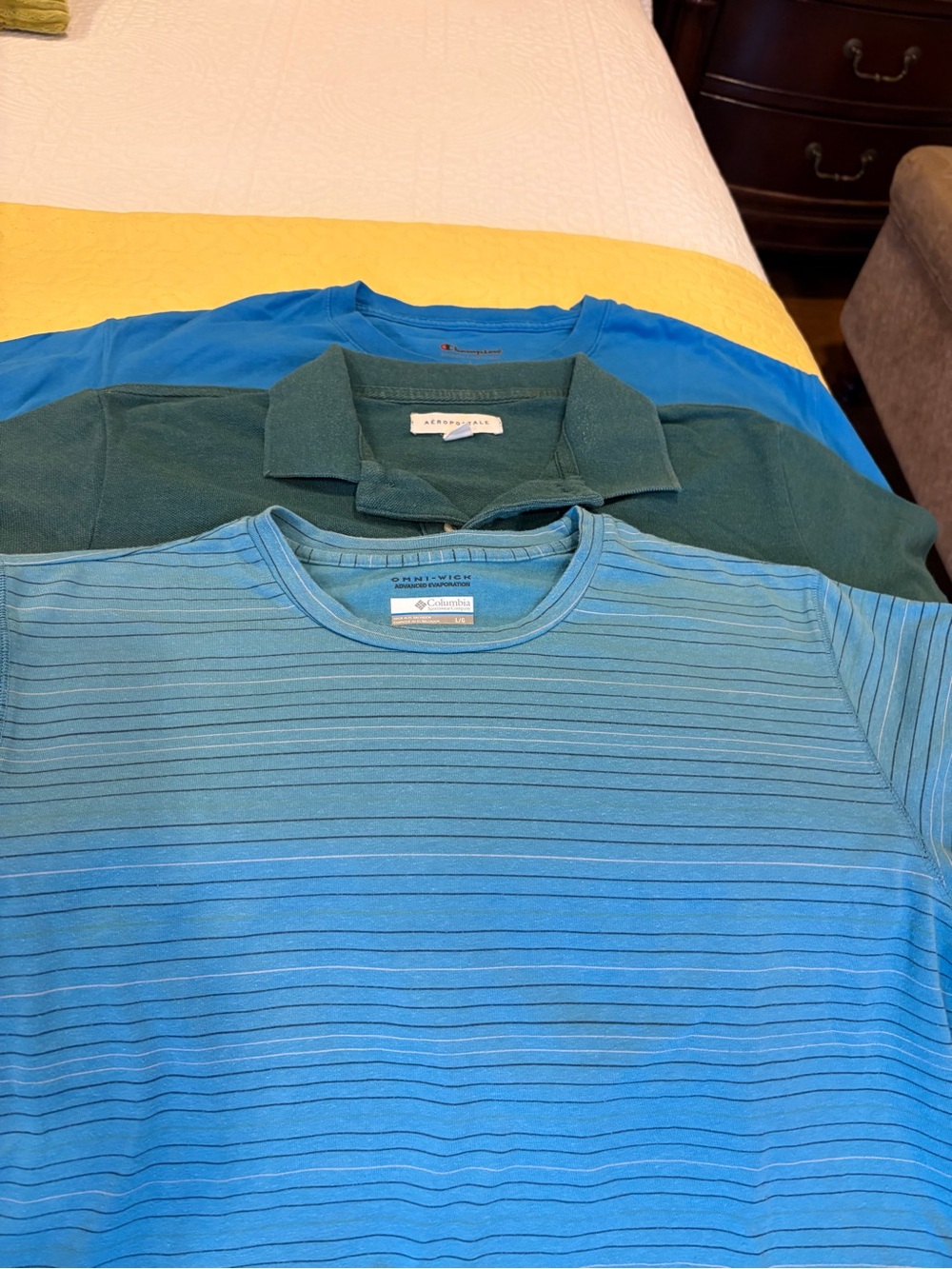 Champion ,columbia and Aeropostal Men’s Blue Striped Crewneck Polo & Tees